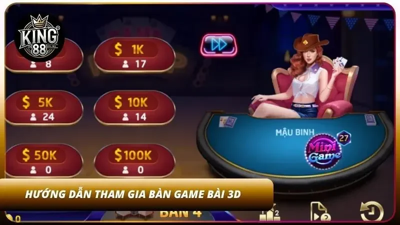 Người dùng lựa chọn phòng phù hợp trước khi bắt đầu ván bạc