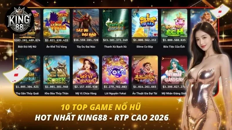10 Top Game Nổ Hũ Hot Nhất King88 – RTP Cao 2026